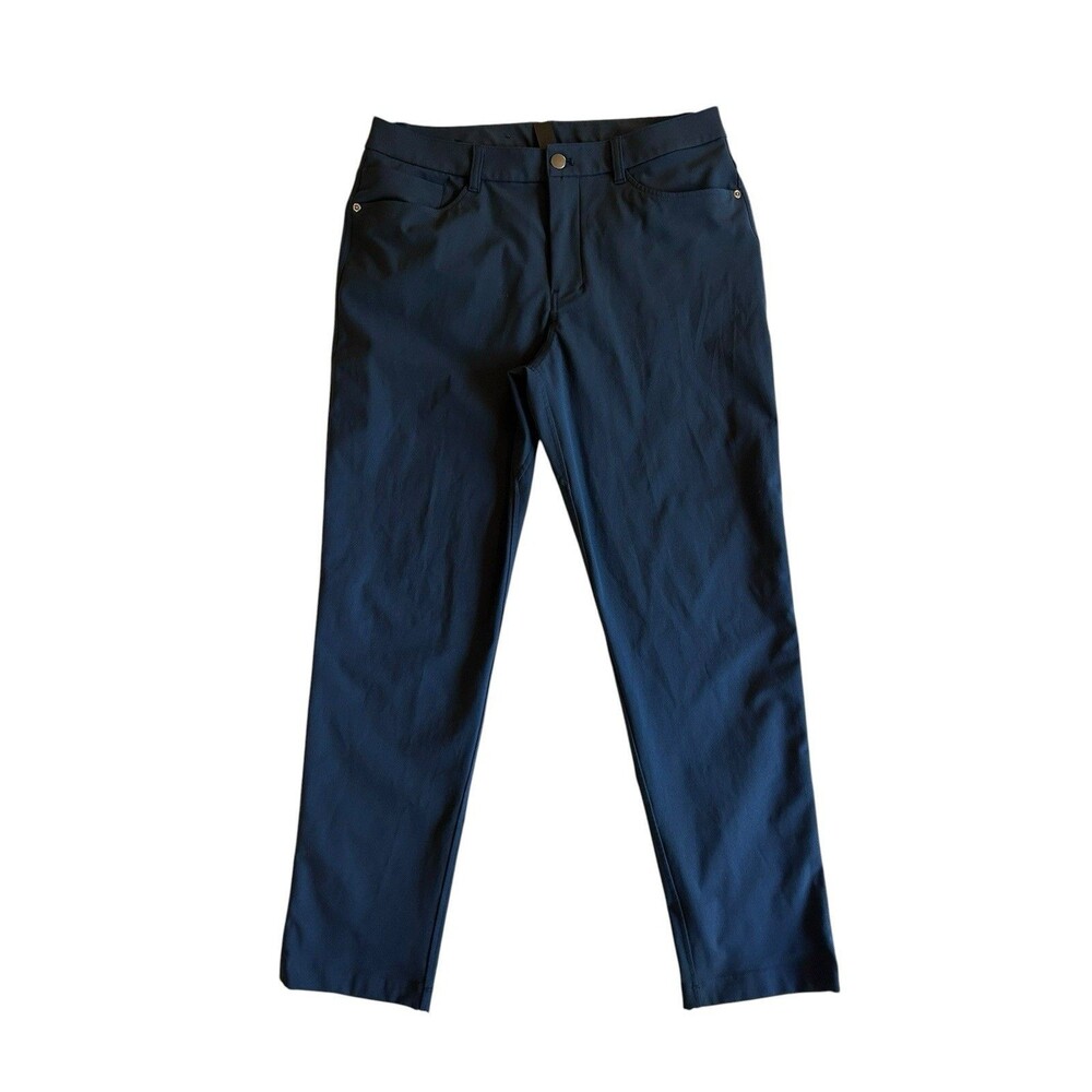 Lululemon ABC Pant Warpstreme Mens 31x28 Navy 5 Pocket Stretch Casual Golf EUC